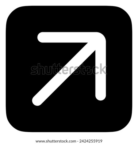 Vector right diagonal arrow chevron icon. Perfect for app and web interfaces, infographics, presentations, marketing, etc.