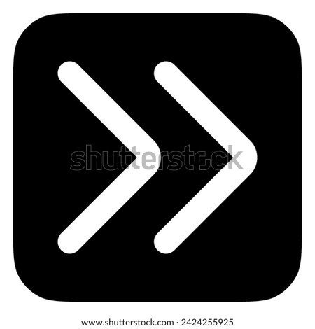 Vector double arrow chevron right icon. Perfect for app and web interfaces, infographics, presentations, marketing, etc.
