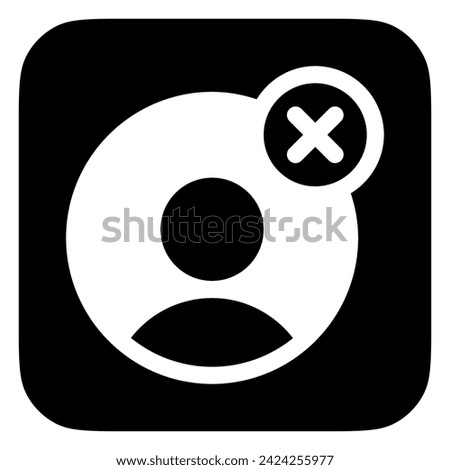 Vector unfollow, delete user icon. Perfect for app and web interfaces, infographics, presentations, marketing, etc.