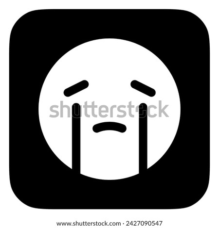 Editable sad, teary, crying face vector icon. Part of a big icon set family. Perfect for web and app interfaces, presentations, infographics, etc