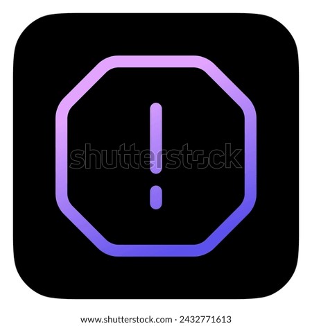 Editable vector alert warning spam octagon icon. Black, line style, transparent white background. Part of a big icon set family. Perfect for web and app interfaces, presentations, infographics, etc