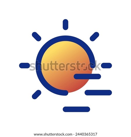 Editable cloudy windy sun vector icon. Part of a big icon set family. Perfect for web and app interfaces, presentations, infographics, etc