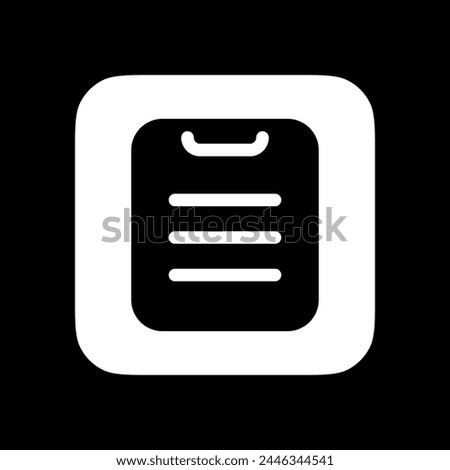 Editable vector file clipboard paste icon. Black, line style, transparent white background. Part of a big icon set family. Perfect for web and app interfaces, presentations, infographics, etc