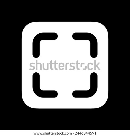 Editable vector fullscreen scan screenshot icon. Black, transparent white background. Part of a big icon set family. Perfect for web and app interfaces, presentations, infographics, etc