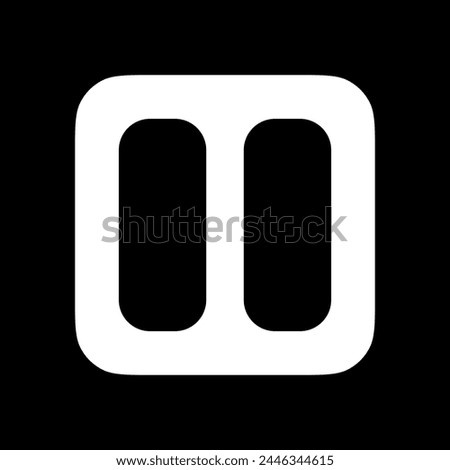 Editable vector pause button icon. Black, transparent white background. Part of a big icon set family. Perfect for web and app interfaces, presentations, infographics, etc