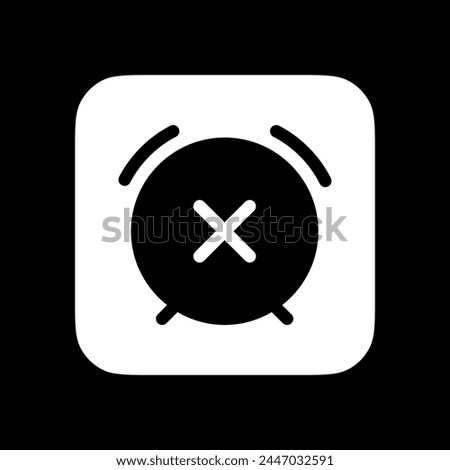 Editable vector turn off, close, delete alarm icon. Black, line style, transparent white background. Part of a big icon set family. Perfect for web and app interfaces, presentations, infographics, etc