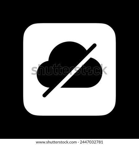 Editable vector no cloud connection icon. Black, line style, transparent white background. Part of a big icon set family. Perfect for web and app interfaces, presentations, infographics, etc