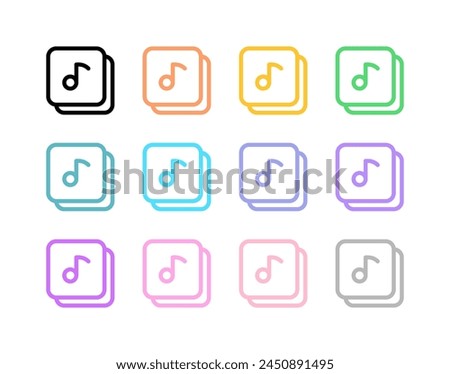 Editable vector music playlist album icon. Black, transparent white background. Part of a big icon set family. Perfect for web and app interfaces, presentations, infographics, etc