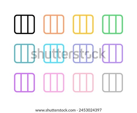 Editable vector three columns view icon. Black, line style, transparent white background. Part of a big icon set family. Perfect for web and app interfaces, presentations, infographics, etc
