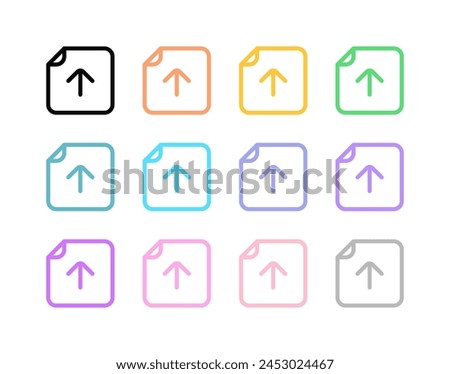 Editable vector upload file icon. Black, line style, transparent white background. Part of a big icon set family. Perfect for web and app interfaces, presentations, infographics, etc
