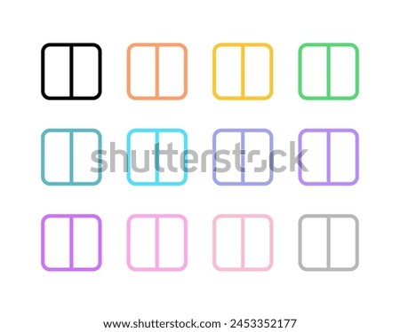 Editable vector layout split screen column icon. Black, line style, transparent white background. Part of a big icon set family. Perfect for web and app interfaces, presentations, infographics, etc