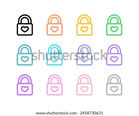 Editable heart lock, love lock vector icon. Wedding, valentine, love, celebration. Part of a big icon set family. Perfect for web and app interfaces, presentations, infographics, etc