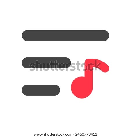 Editable vector music playlist icon. Black, transparent white background. Part of a big icon set family. Perfect for web and app interfaces, presentations, infographics, etc