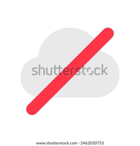 Editable vector no cloud connection icon. Black, line style, transparent white background. Part of a big icon set family. Perfect for web and app interfaces, presentations, infographics, etc