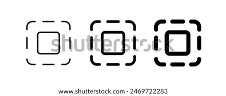 Editable vector scan select none icon. Black, line style, transparent white background. Part of a big icon set family. Perfect for web and app interfaces, presentations, infographics, etc