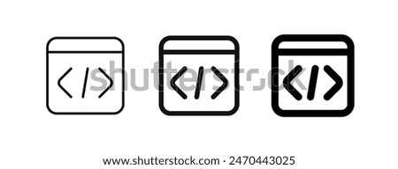 Editable vector web programming icon. Black, line style, transparent white background. Part of a big icon set family. Perfect for web and app interfaces, presentations, infographics, etc