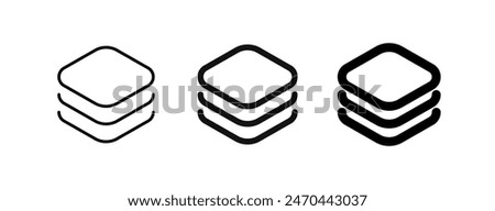 Editable vector layers icon. Black, line style, transparent white background. Part of a big icon set family. Perfect for web and app interfaces, presentations, infographics, etc