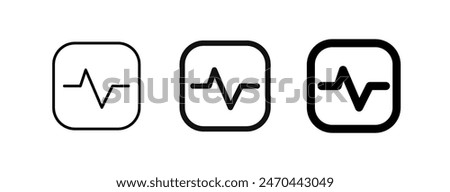 Editable vector heartbeat system status icon. Black, line style, transparent white background. Part of a big icon set family. Perfect for web and app interfaces, presentations, infographics, etc