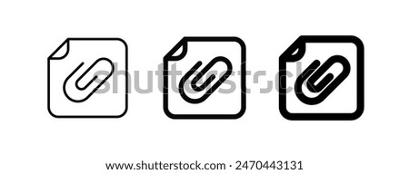 Editable vector attachment file icon. Black, line style, transparent white background. Part of a big icon set family. Perfect for web and app interfaces, presentations, infographics, etc