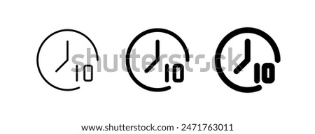 Editable countdown timer 10 seconds vector icon. Part of a big icon set family. Perfect for web and app interfaces, presentations, infographics, etc