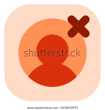 Vector unfollow, delete user icon. Perfect for app and web interfaces, infographics, presentations, marketing, etc.