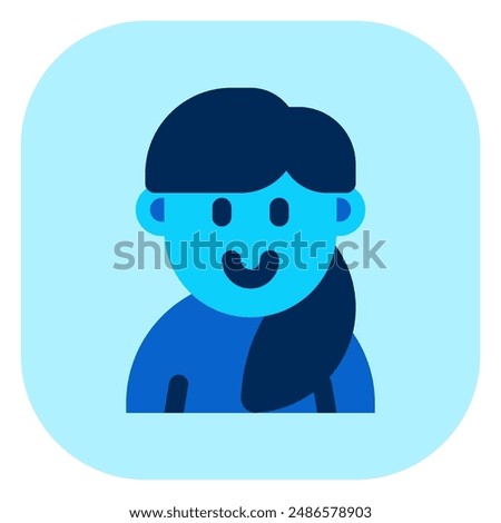 Editable adult woman with ponytail hairstyle avatar vector icon. User, profile, identity, persona. Part of a big icon set family. Perfect for web and app interfaces, presentations, infographics, etc