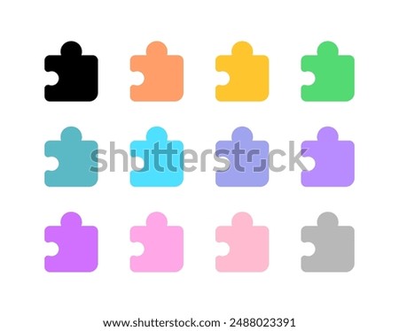 Editable vector puzzle piece plugin icon. Black, line style, transparent white background. Part of a big icon set family. Perfect for web and app interfaces, presentations, infographics, etc