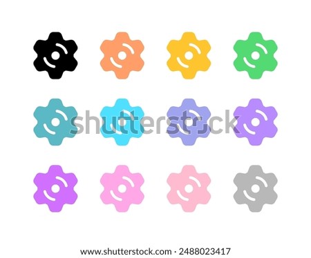 Editable vector gear cog setting icon. Black, line style, transparent white background. Part of a big icon set family. Perfect for web and app interfaces, presentations, infographics, etc