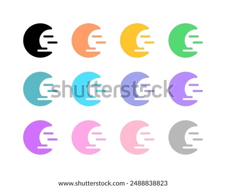 Editable cloudy windy moon vector icon. Part of a big icon set family. Perfect for web and app interfaces, presentations, infographics, etc