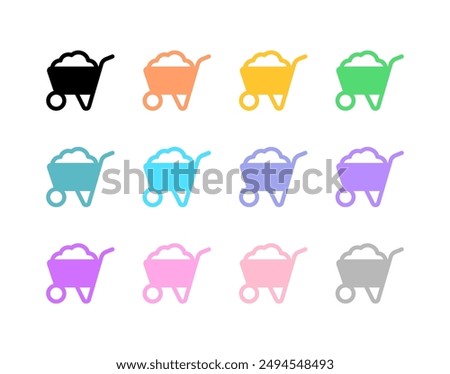 Editable wheelbarrow vector icon. Gardening, landscaping, horticulture, construction, industry. Part of a big icon set family. Perfect for web and app interfaces, presentations, infographics, etc