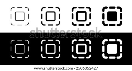 Editable vector scan select none icon. Black, line style, transparent white background. Part of a big icon set family. Perfect for web and app interfaces, presentations, infographics, etc