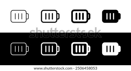 Editable vector battery icon. Black, line style, transparent white background. Part of a big icon set family. Perfect for web and app interfaces, presentations, infographics, etc