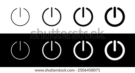 Editable vector power switch icon. Black, line style, transparent white background. Part of a big icon set family. Perfect for web and app interfaces, presentations, infographics, etc