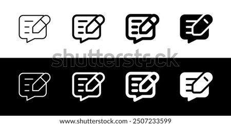 Editable write review, comment, message vector icon. Part of a big icon set family. Perfect for web and app interfaces, presentations, infographics, etc