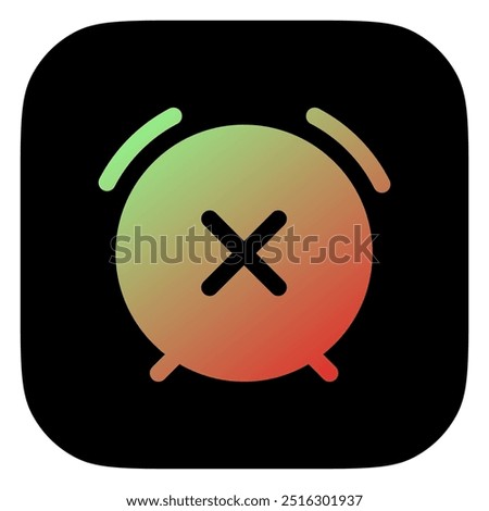 Editable vector turn off, close, delete alarm icon. Black, line style, transparent white background. Part of a big icon set family. Perfect for web and app interfaces, presentations, infographics, etc