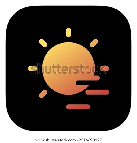 Editable cloudy windy sun vector icon. Part of a big icon set family. Perfect for web and app interfaces, presentations, infographics, etc