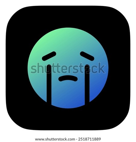 Editable sad, teary, crying face vector icon. Part of a big icon set family. Perfect for web and app interfaces, presentations, infographics, etc