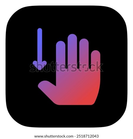 Editable four fingers swipe down vector icon. Part of a big icon set family. Perfect for web and app interfaces, presentations, infographics, etc