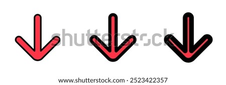 Vector single arrow chevron down icon. Perfect for app and web interfaces, infographics, presentations, marketing, etc.