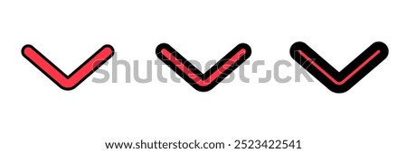 Vector single arrow chevron down icon. Perfect for app and web interfaces, infographics, presentations, marketing, etc.