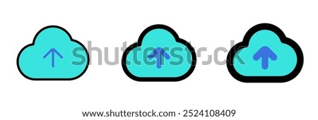 Editable vector cloud upload icon. Black, line style, transparent white background. Part of a big icon set family. Perfect for web and app interfaces, presentations, infographics, etc