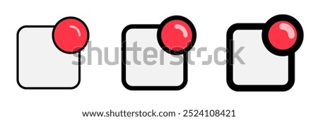 Editable vector notification icon. Black, line style, transparent white background. Part of a big icon set family. Perfect for web and app interfaces, presentations, infographics, etc