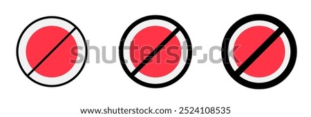 Editable vector stop prohibitions block icon. Black, line style, transparent white background. Part of a big icon set family. Perfect for web and app interfaces, presentations, infographics, etc