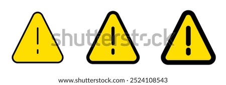 Editable vector alert warning danger triangle icon. Black, line style, transparent white background. Part of a big icon set family. Perfect for web and app interfaces, presentations, infographics, etc