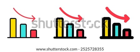 Editable bar chart, investment loss vector icon. Part of a big icon set family. Perfect for web and app interfaces, presentations, infographics, etc