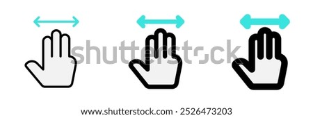 Editable three fingers move vector icon. Part of a big icon set family. Perfect for web and app interfaces, presentations, infographics, etc