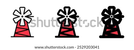 Editable windmill vector icon. Farm, building, structure. Part of a big icon set family. Perfect for web and app interfaces, presentations, infographics, etc