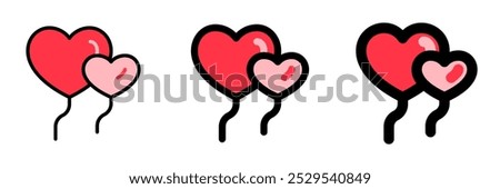 Editable hearts balloon vector icon. Wedding, valentine, love, celebration. Part of a big icon set family. Perfect for web and app interfaces, presentations, infographics, etc