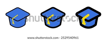 Editable mortarboard hat, cap vector icon. Education, college, graduation. Part of a big icon set family. Perfect for web and app interfaces, presentations, infographics, etc