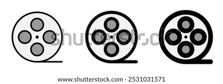 Editable film reel, movie roll vector icon. Movie, cinema, entertainment. Part of a big icon set family. Perfect for web and app interfaces, presentations, infographics, etc